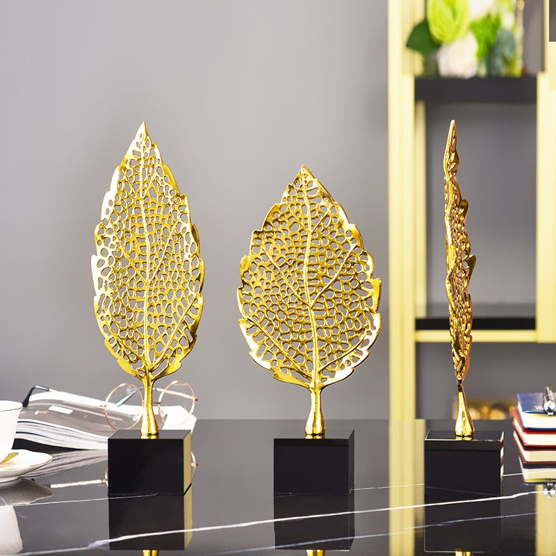 Brass Decor Leaf Crystal Base