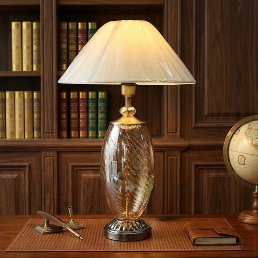 Glass Table Lamp Pair
