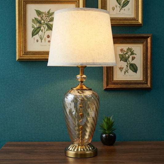 Glass Table Lamp Pair