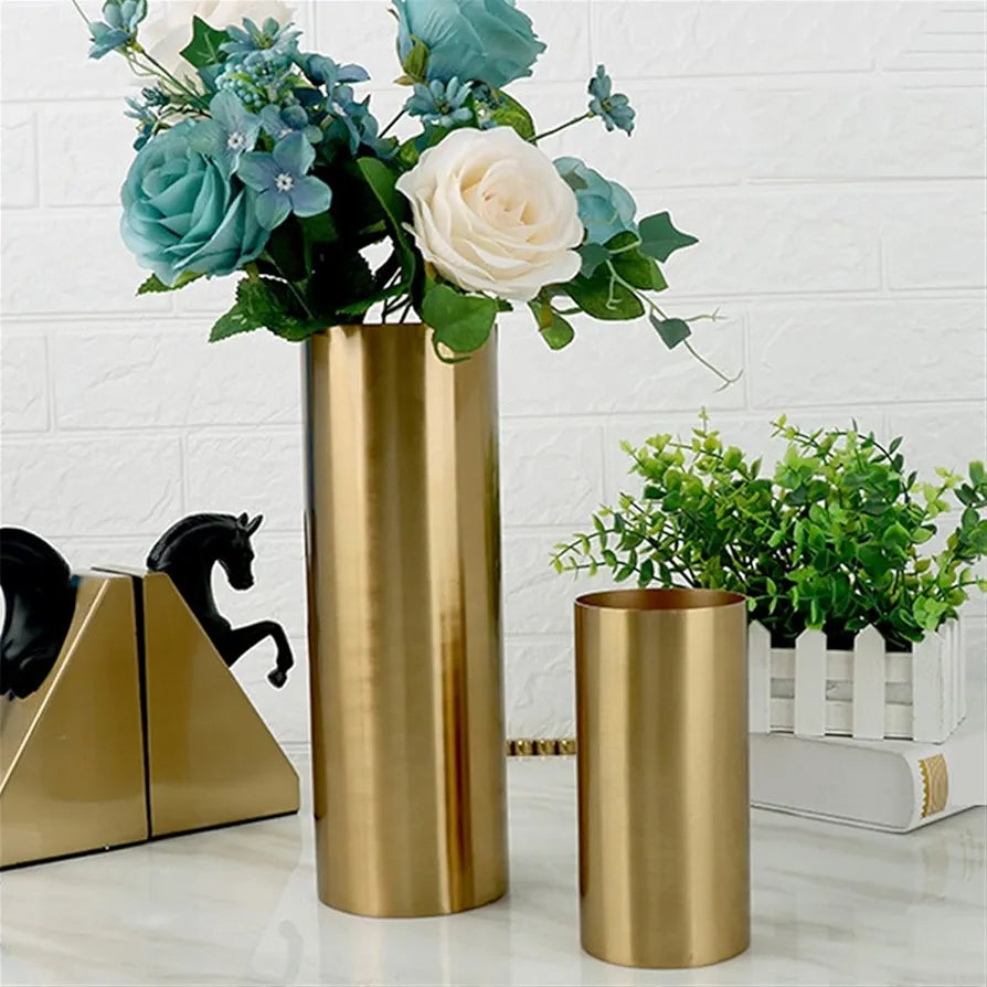 Vase for Decor Brass Plating Simulation Flower Vase
