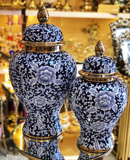 Blue Pottery Ceramic Jar