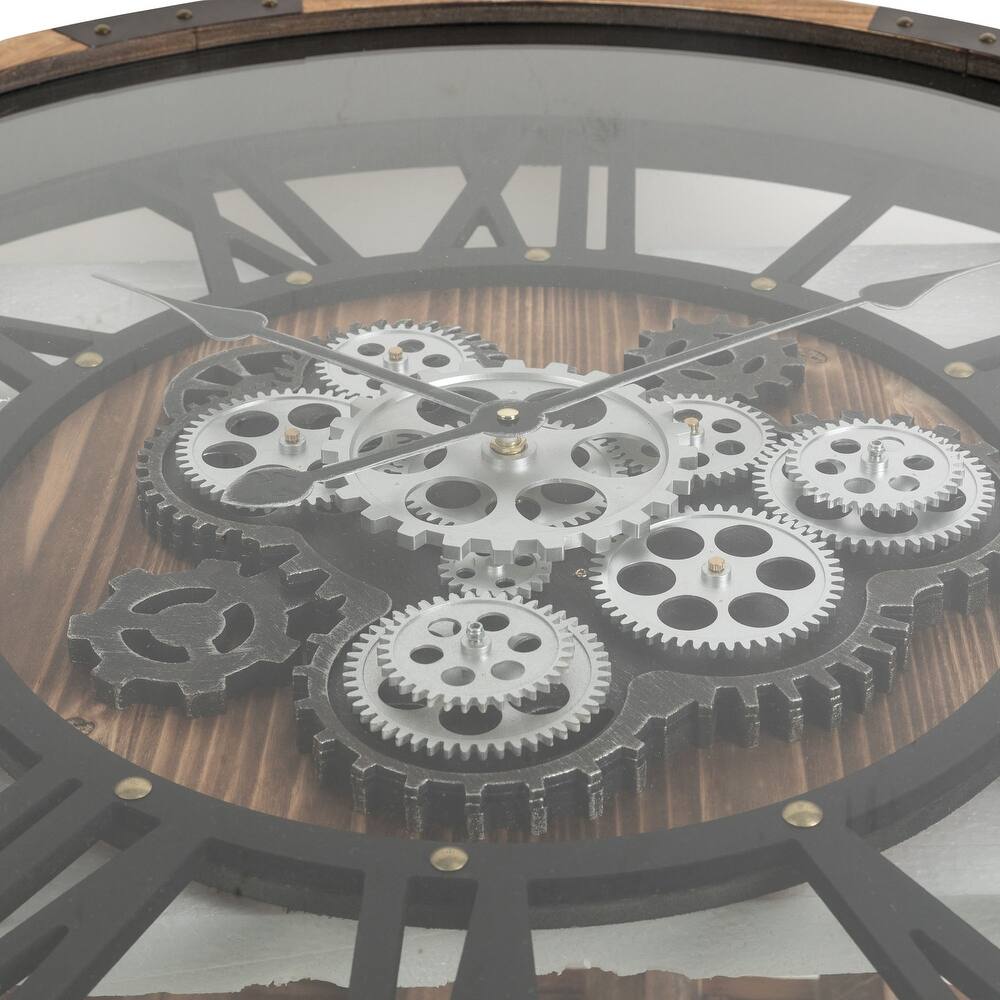 Wall Clock Moving Gears