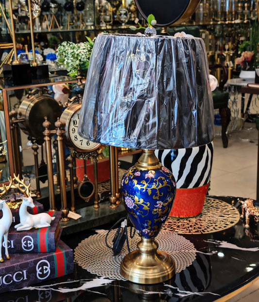 Blue Pottery Lamp American Style Pair (Imported )