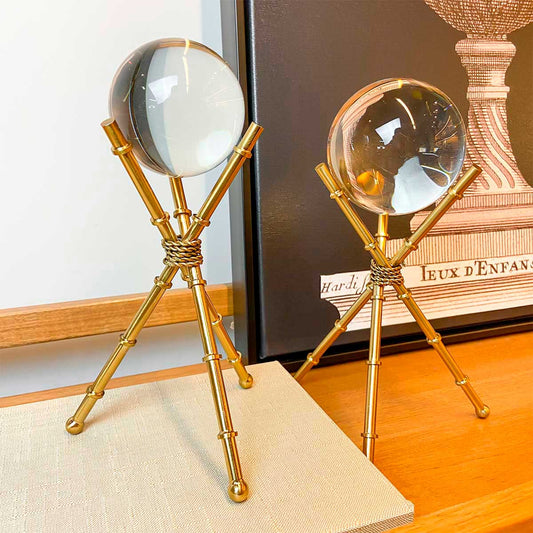 Brass & Crystal Ball Design Table Decor