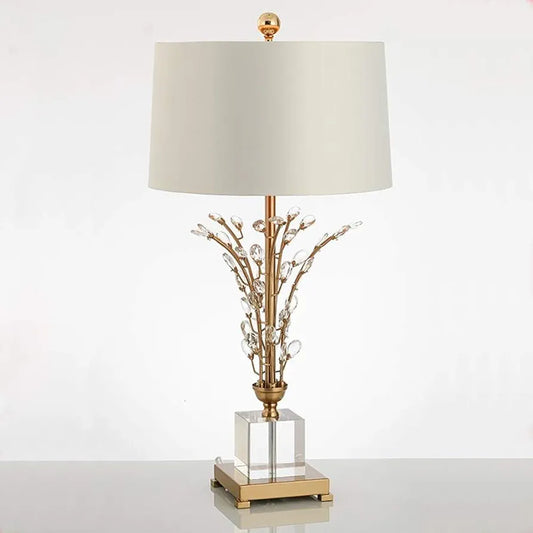 Brass & Crystal Lamp Pair