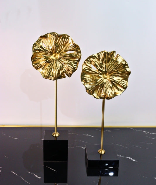 Metal and Crystal Flower-Shaped Decor Piece