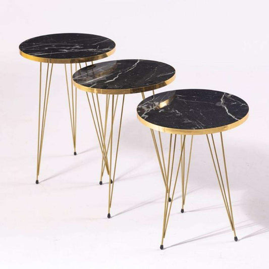 Black Gold Nesting Table 3pc