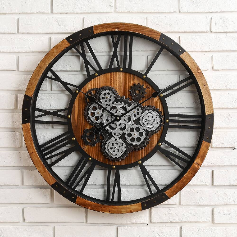 Wall Clock Moving Gears