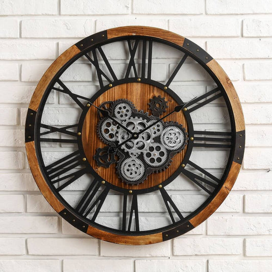 Wall Clock Moving Gears