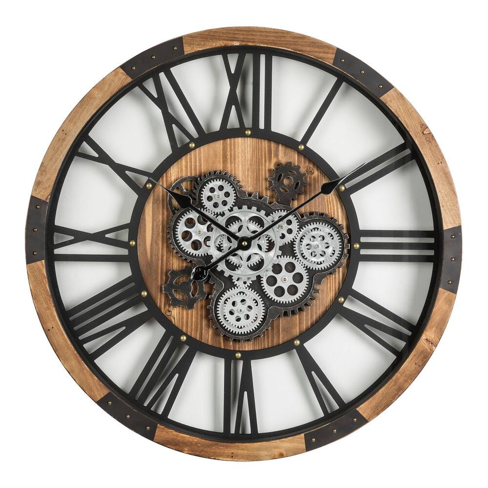 Wall Clock Moving Gears