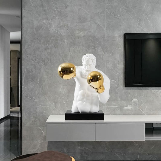 Boxer Man Statue Marble Base