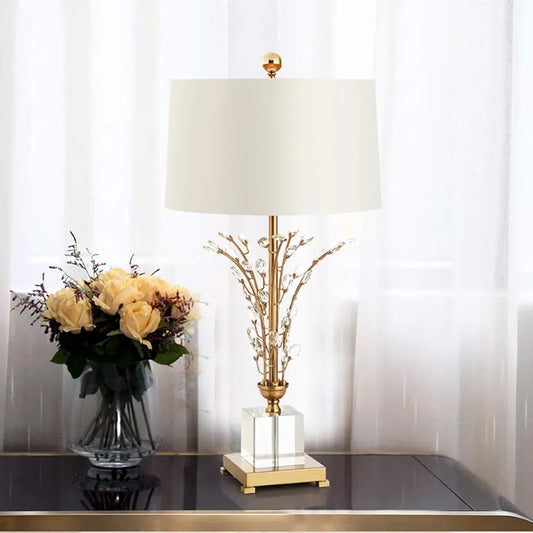 Brass & Crystal Lamp Pair