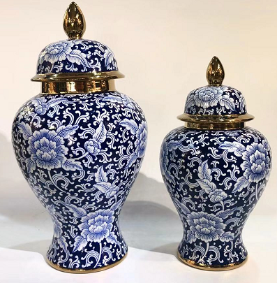 Blue Pottery Ceramic Jar